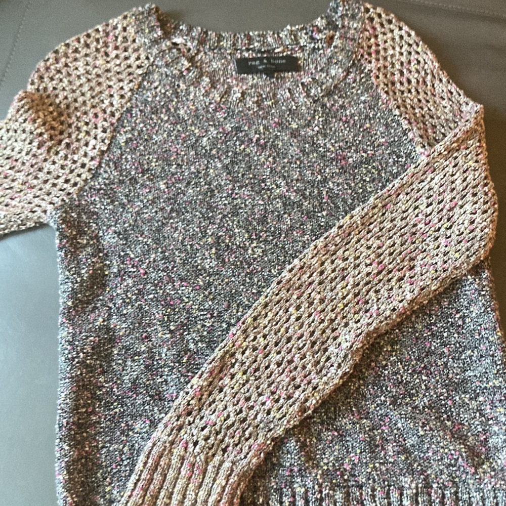 Rag & Bone Multi-Color Sweater With Open Weave Sl… - image 5